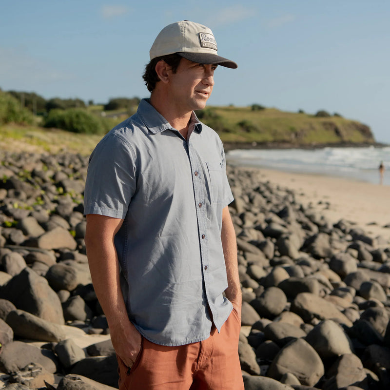 Made to Fade Short Sleeve Button Up Shirt - Washed Slate