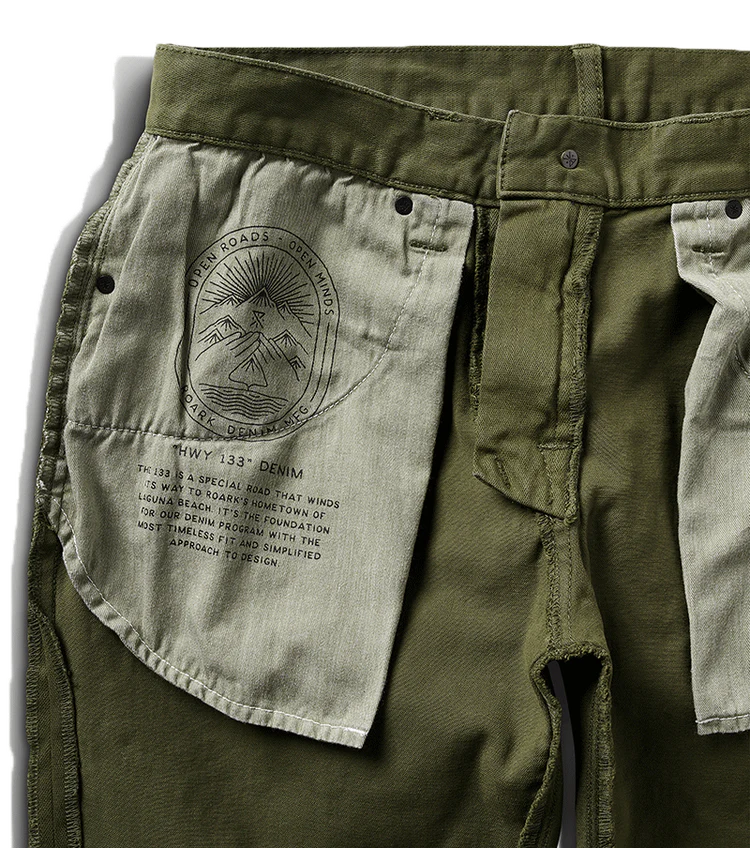 HWY 128 Straight Fit Broken Twill Jeans- Military