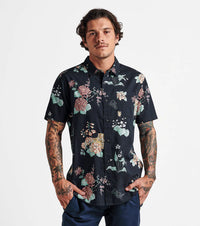 Journey Short Sleeve Button Up Shirt - Tiger Lotus