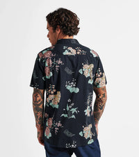 Journey Short Sleeve Button Up Shirt - Tiger Lotus