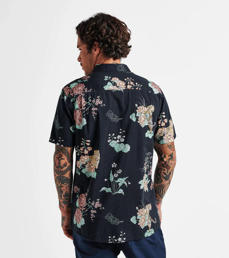 Journey Short Sleeve Button Up Shirt - Tiger Lotus