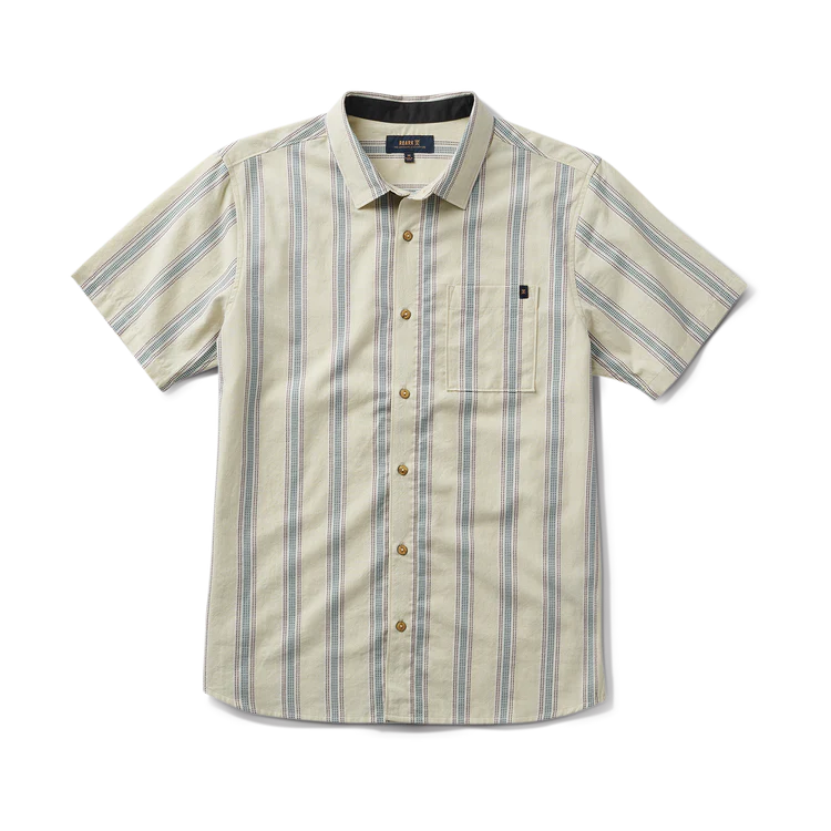 Journey Short Sleeve Button Up Shirt - Stripe Seafoam – Wild