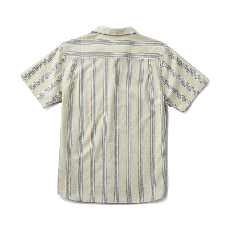 Journey Short Sleeve Button Up Shirt - Stripe Seafoam