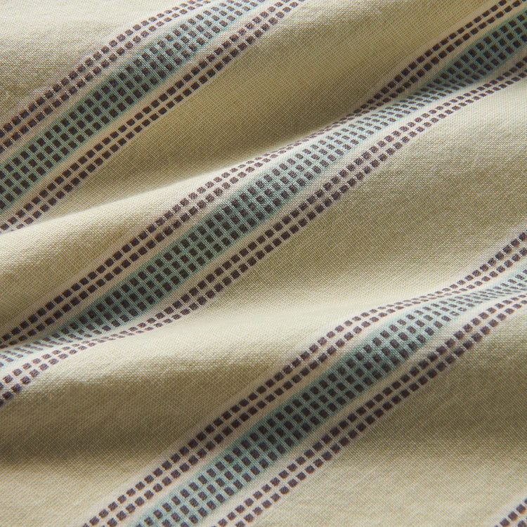 Journey Short Sleeve Button Up Shirt - Stripe Seafoam