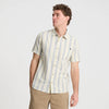 Journey Short Sleeve Button Up Shirt - Stripe Seafoam