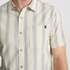 Journey Short Sleeve Button Up Shirt - Stripe Seafoam