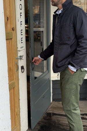 Pile-Lined Chore Coat - Dark Navy Canvas