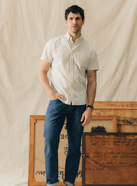 The Short Sleeve Jack in Indigo Stripe