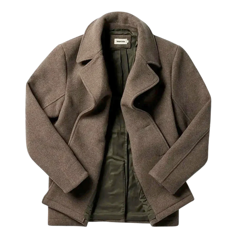 The Mariner Coat in Sable Melton Wool