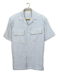 Harshil 2 Pocket Shirt Cotton Distortion Wave In Indigo