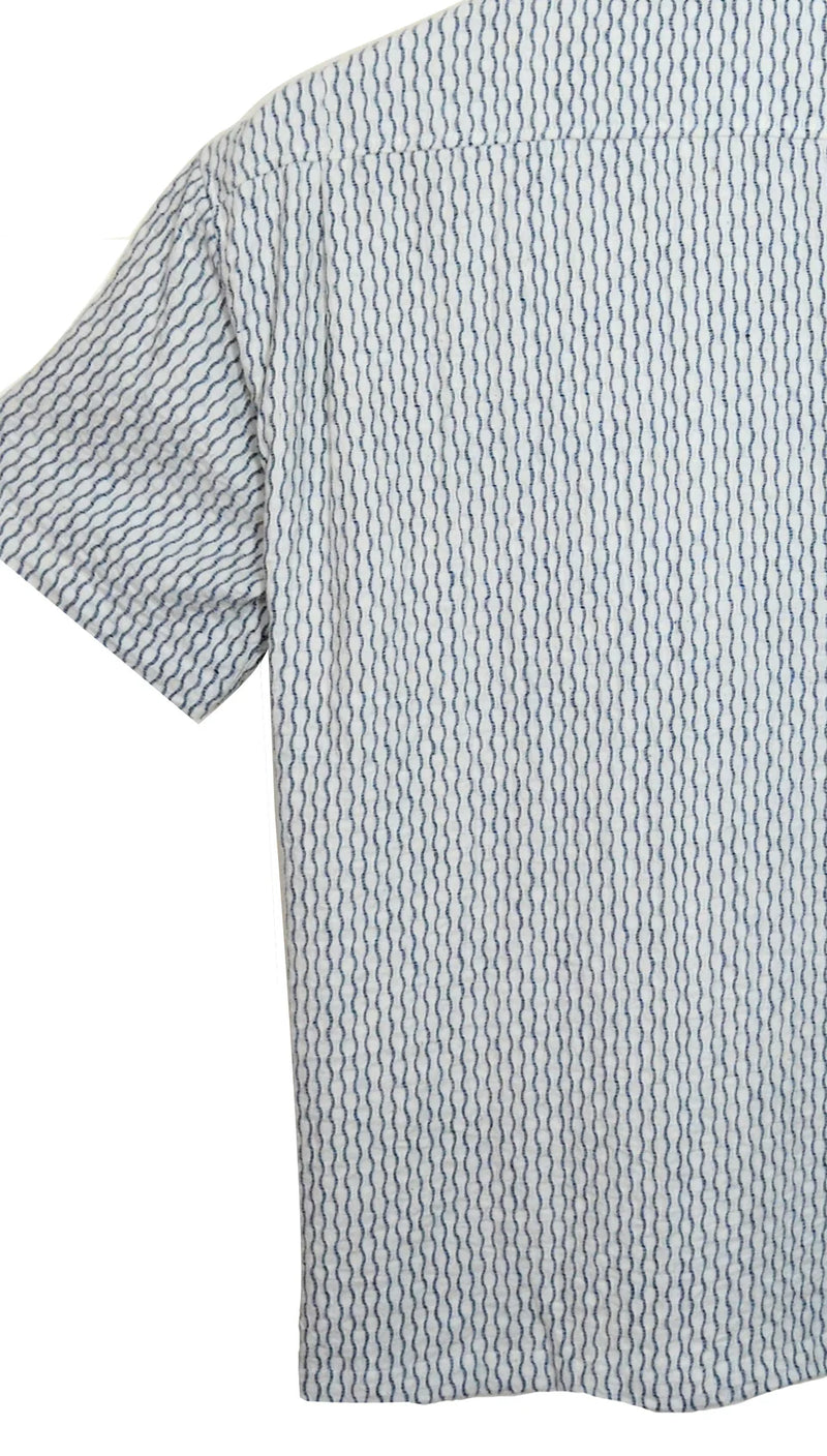 Harshil 2 Pocket Shirt Cotton Distortion Wave In Indigo