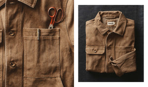 The Longshore Jacket in Tobacco Chipped Canvas