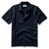 The Button Down Polo in Dark Navy Stripe