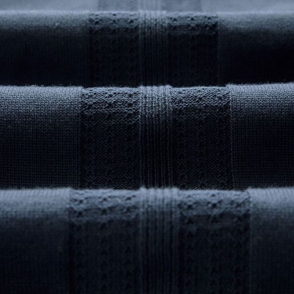 The Button Down Polo in Dark Navy Stripe