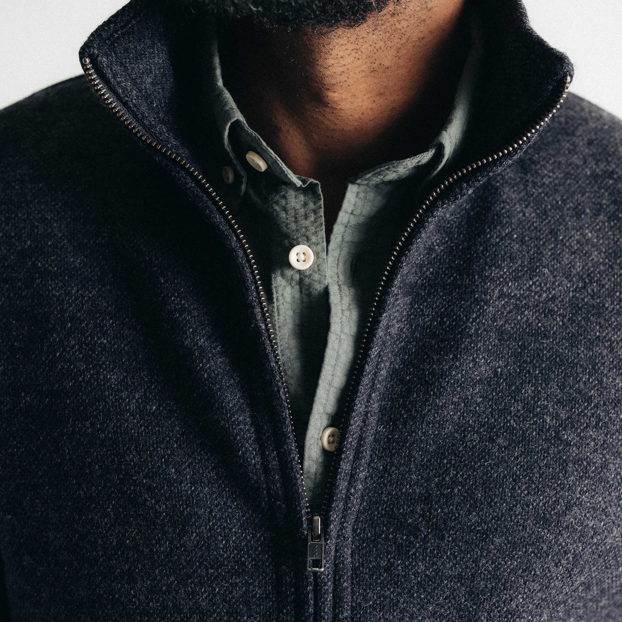 The Evans Jacket in Navy Birdseye Wool