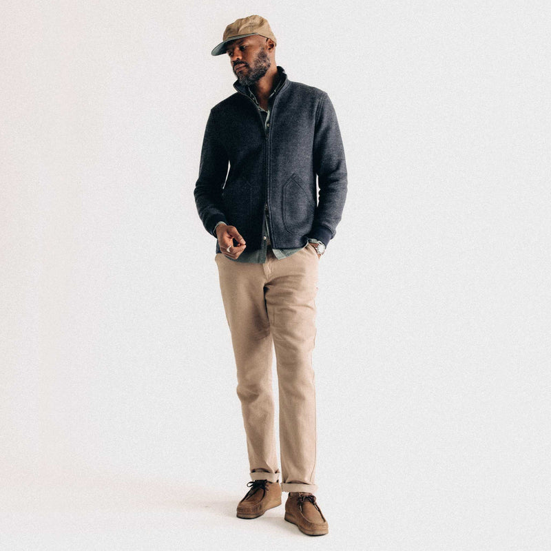 The Evans Jacket in Navy Birdseye Wool
