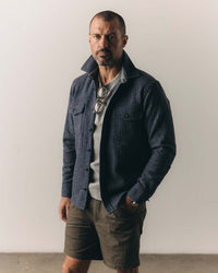 The CPO Shirt in Indigo Ash Wool Herringbone