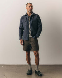 The CPO Shirt in Indigo Ash Wool Herringbone