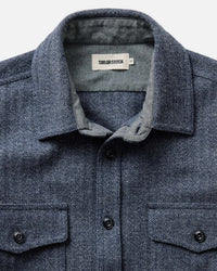The CPO Shirt in Indigo Ash Wool Herringbone