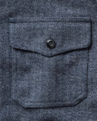 The CPO Shirt in Indigo Ash Wool Herringbone