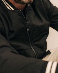 Speedway Bomber in Organic Faded Black Twill