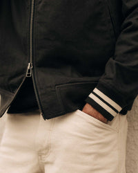 Speedway Bomber in Organic Faded Black Twill