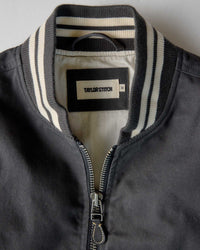 Speedway Bomber in Organic Faded Black Twill