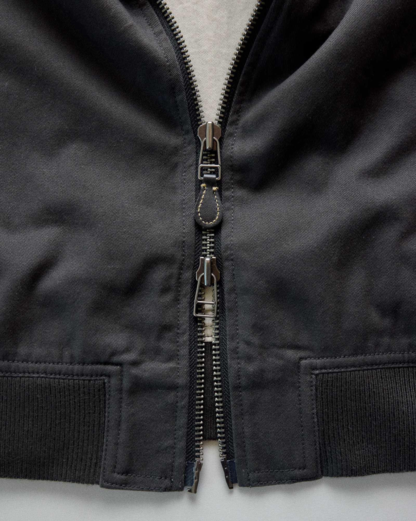 Speedway Bomber in Organic Faded Black Twill