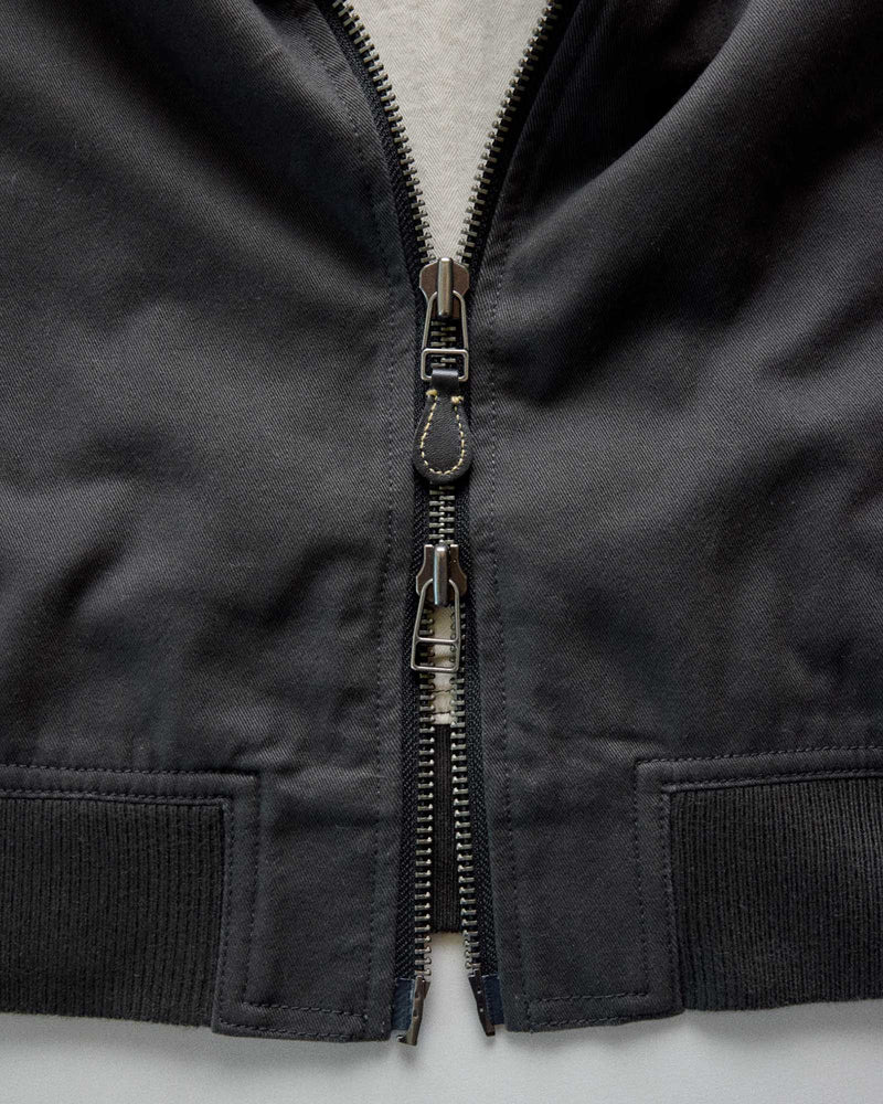 Speedway Bomber in Organic Faded Black Twill