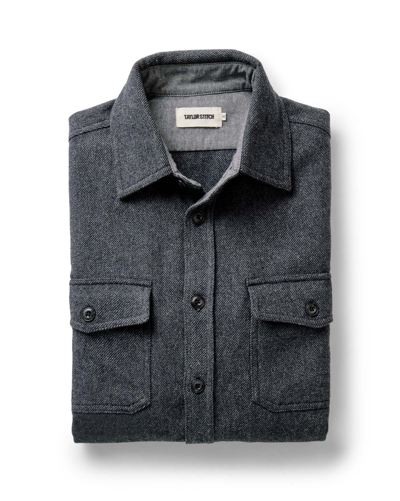 The CPO Shirt in Heather Slate Twill