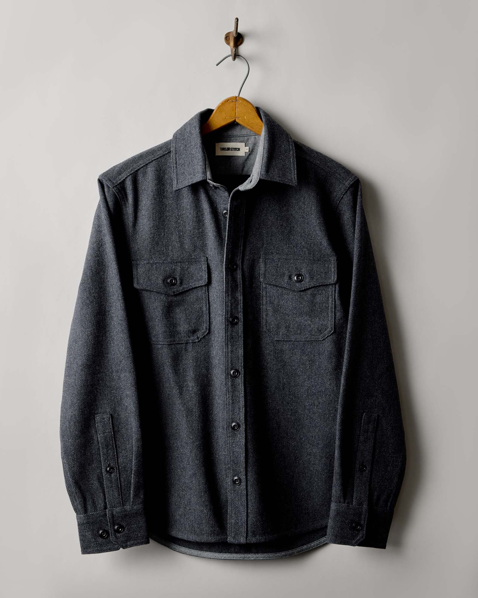 The CPO Shirt in Heather Slate Twill