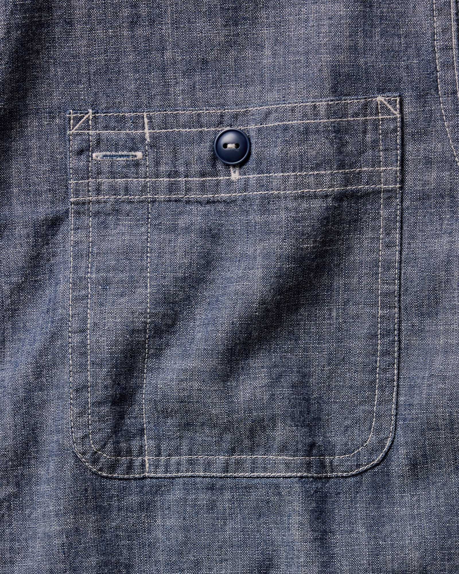 The Foundry Shirt in Rinsed Indigo Chambray