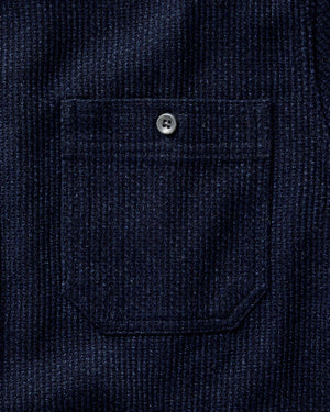 The Utility Shirt in Rinsed Indigo Sashiko