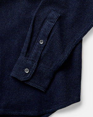 The Utility Shirt in Rinsed Indigo Sashiko