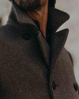 The Mariner Coat in Sable Melton Wool