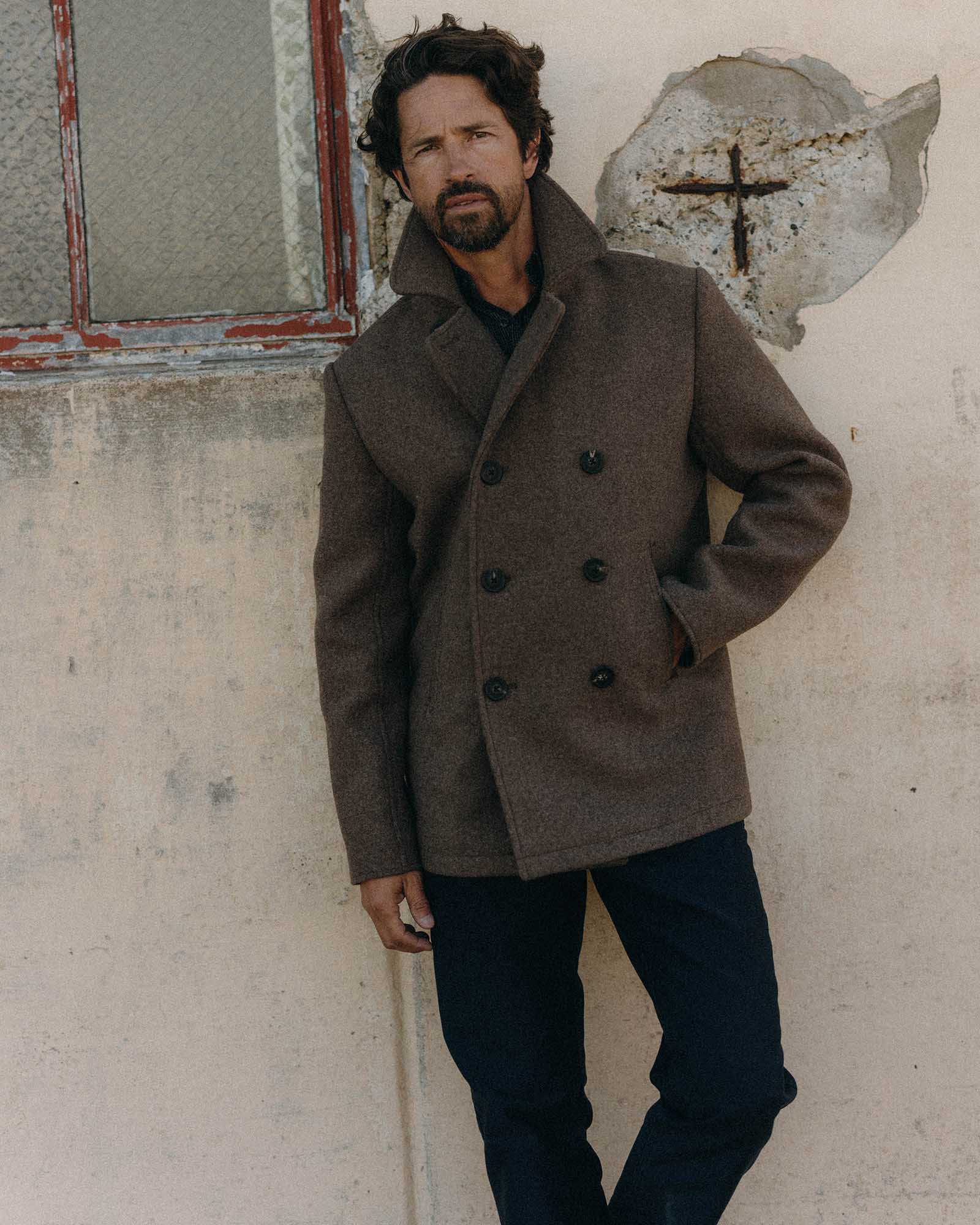 The Mariner Coat in Sable Melton Wool