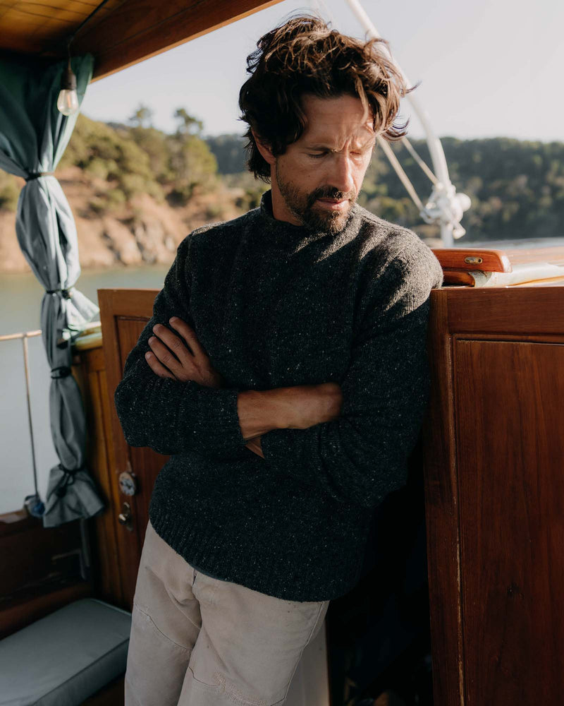 Seafarer Sweater in Charcoal Donegal