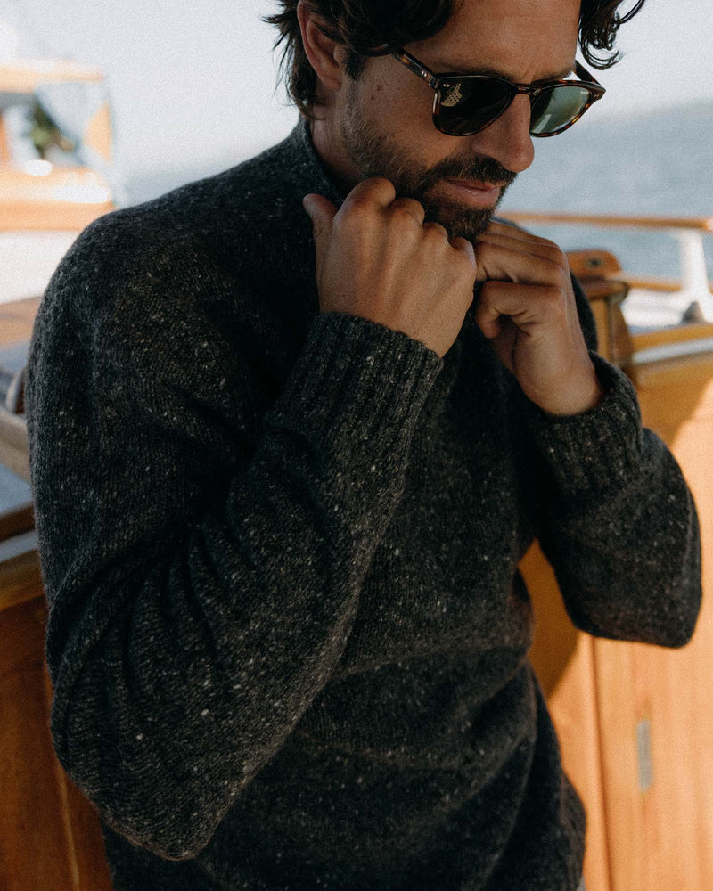 Seafarer Sweater in Charcoal Donegal
