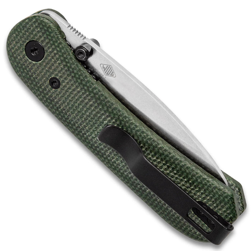 Lander 1 Pocket Knife - Contoured Green Micarta
