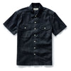 The  Short Sleeve Mechanic Shirt in Rinsed Indigo Denim