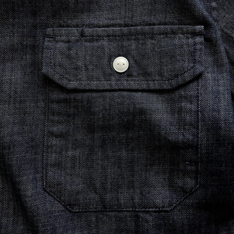The  Short Sleeve Mechanic Shirt in Rinsed Indigo Denim
