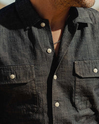 The  Short Sleeve Mechanic Shirt in Rinsed Indigo Denim