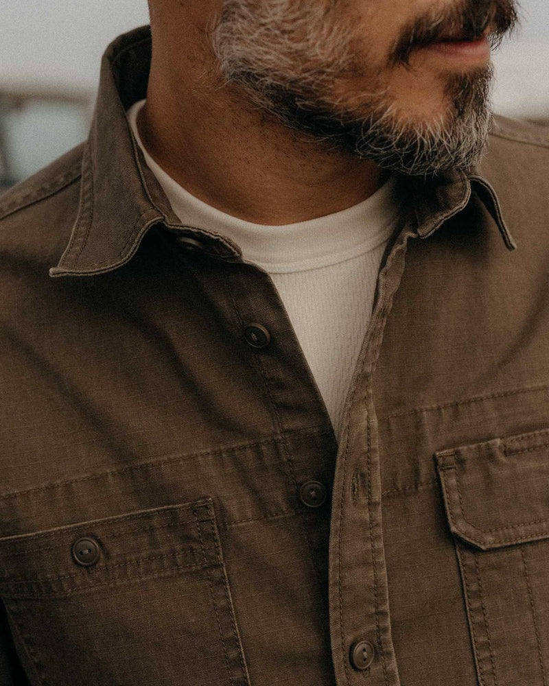 The Field Overshirt in Mushroom Ripstop